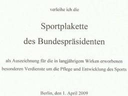 Sport-Plakette des Bundespräsidenten